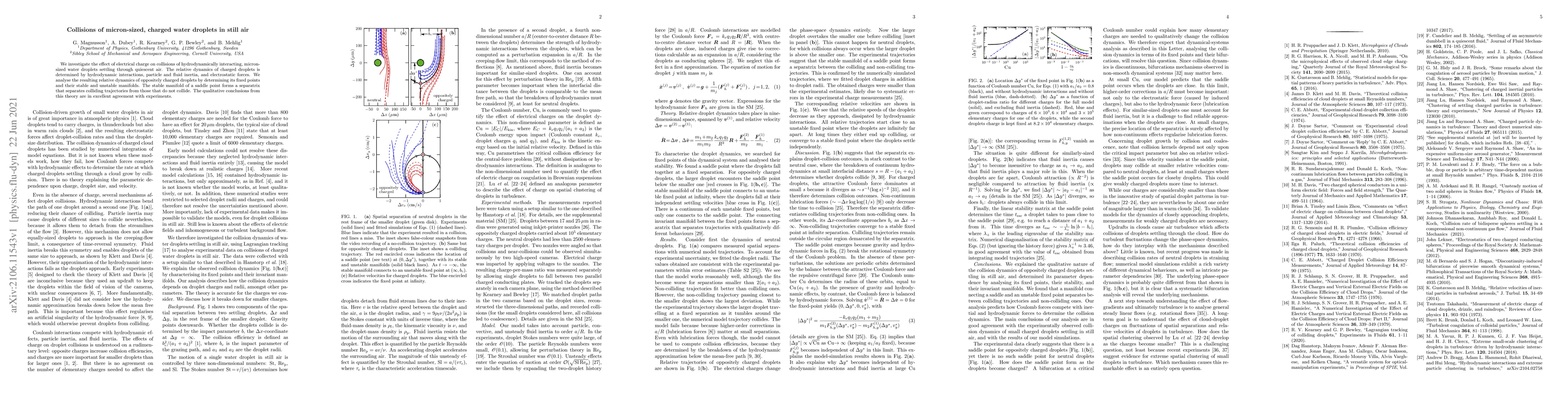 Thumbnail for Collisions of micron-sized, charged water droplets in still air