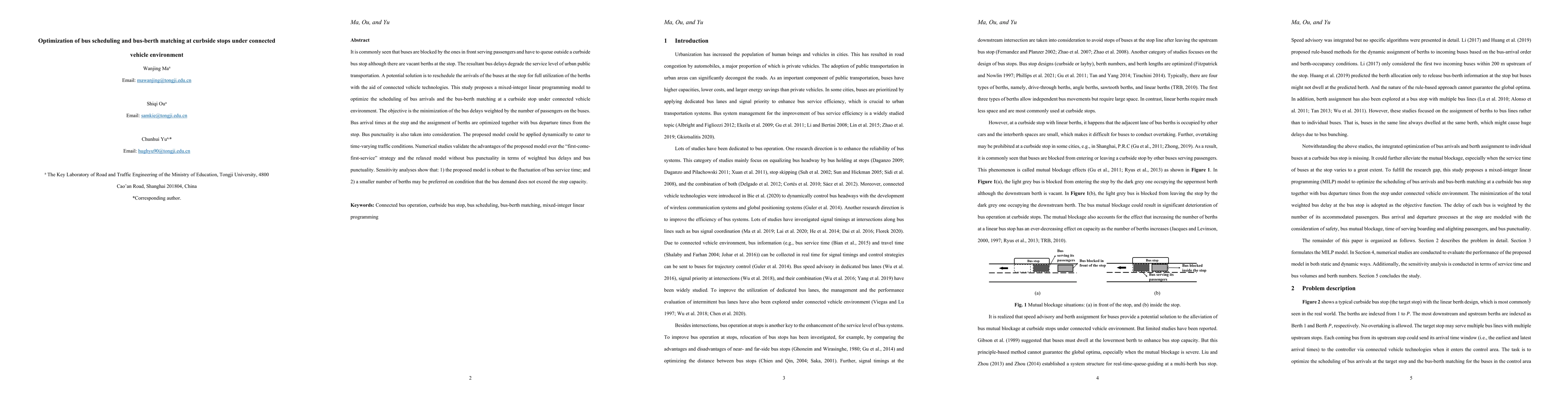 Thumbnail for Optimization of bus scheduling and bus-berth matching at curbside stops
  under connected vehicle environment