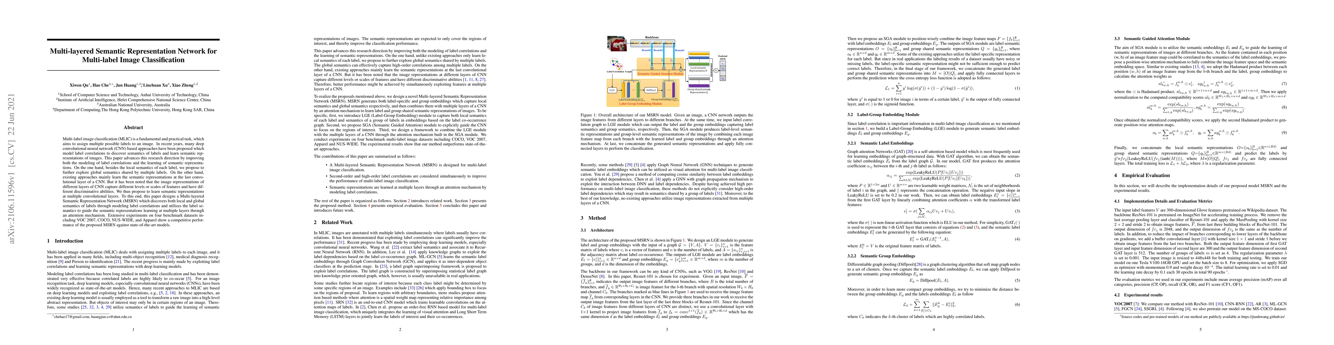 Thumbnail for Multi-layered Semantic Representation Network for Multi-label Image
  Classification