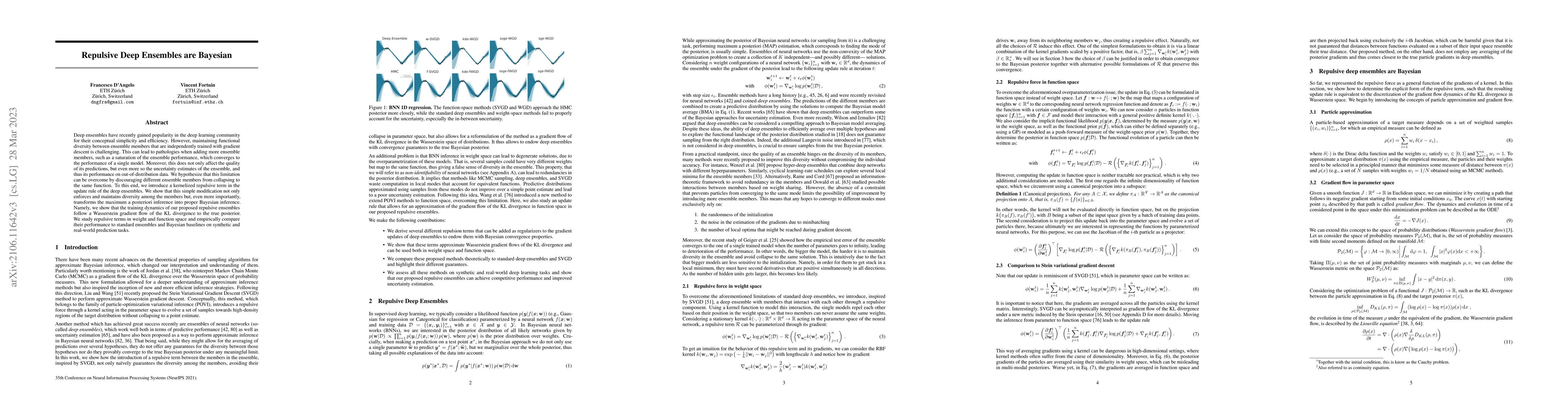 Thumbnail for Repulsive Deep Ensembles are Bayesian