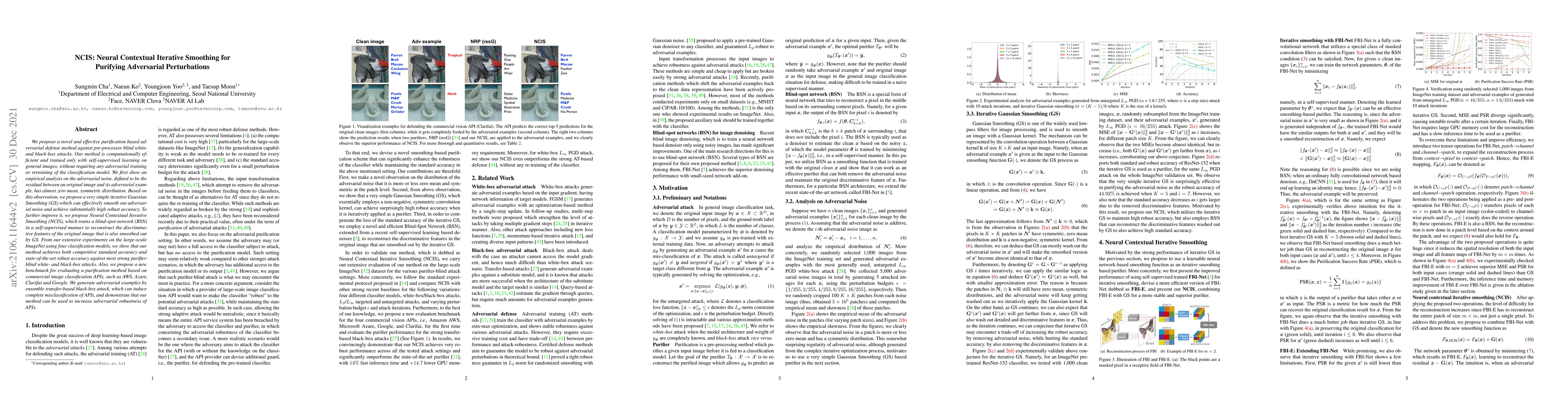 Thumbnail for NCIS: Neural Contextual Iterative Smoothing for Purifying Adversarial
  Perturbations