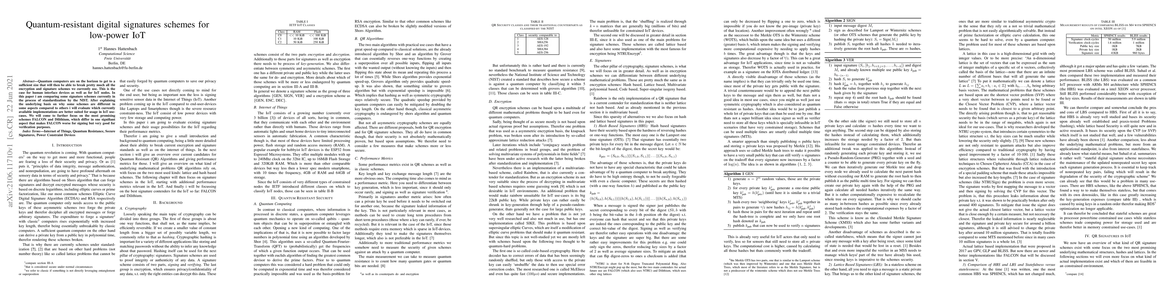 Thumbnail for Quantum-resistant digital signatures schemes for low-power IoT