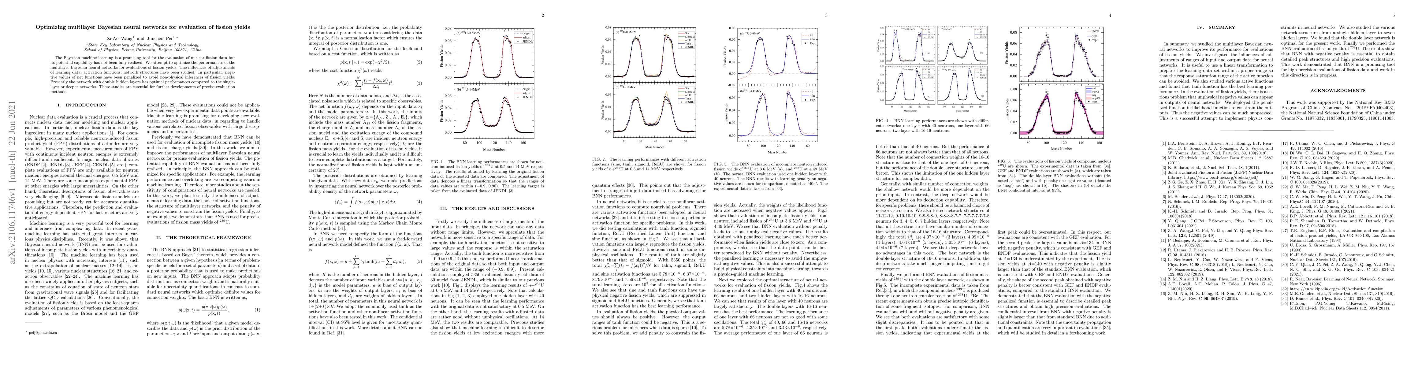 Thumbnail for Optimizing multilayer Bayesian neural networks for evaluation of fission
  yields