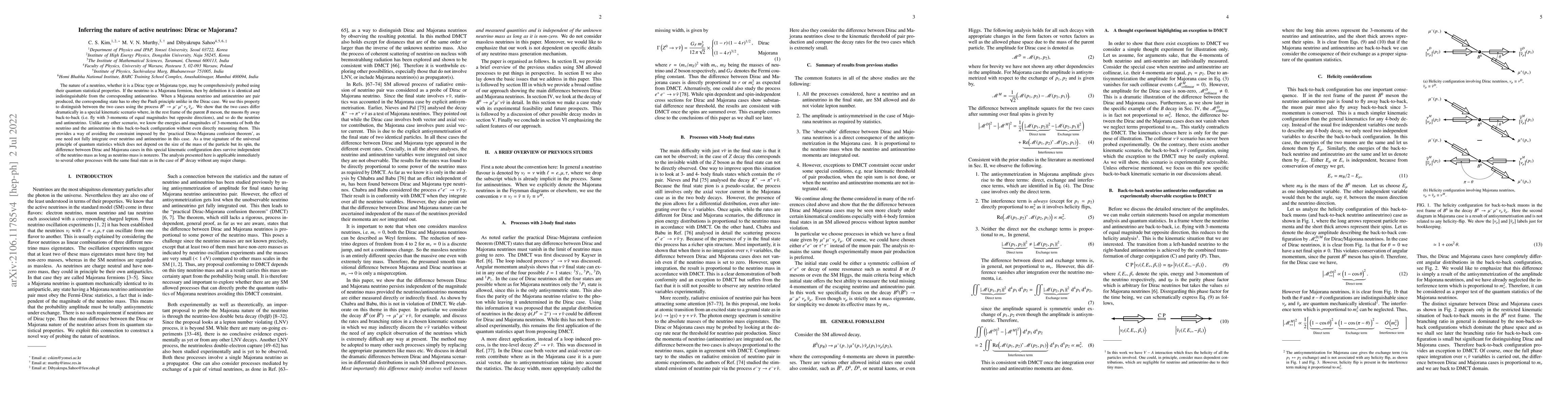 Thumbnail for Inferring the nature of active neutrinos: Dirac or Majorana?