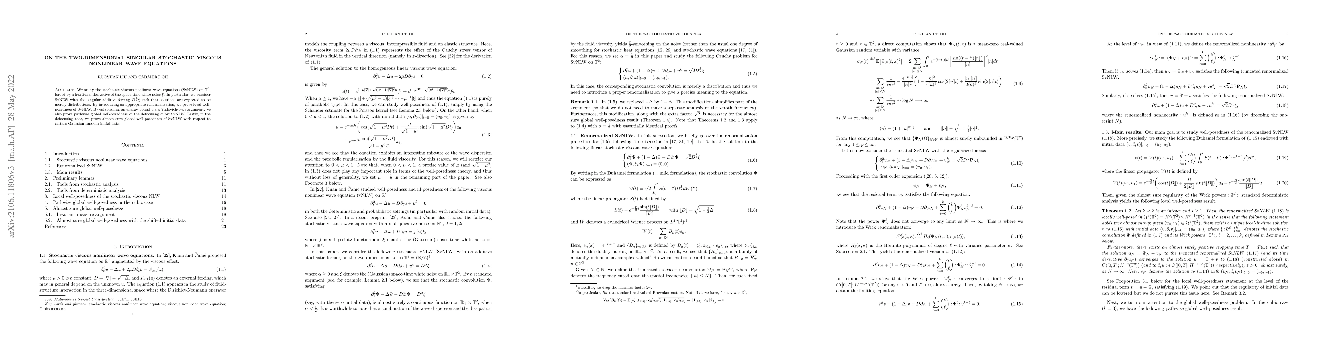 Thumbnail for On the two-dimensional singular stochastic viscous nonlinear wave
  equations