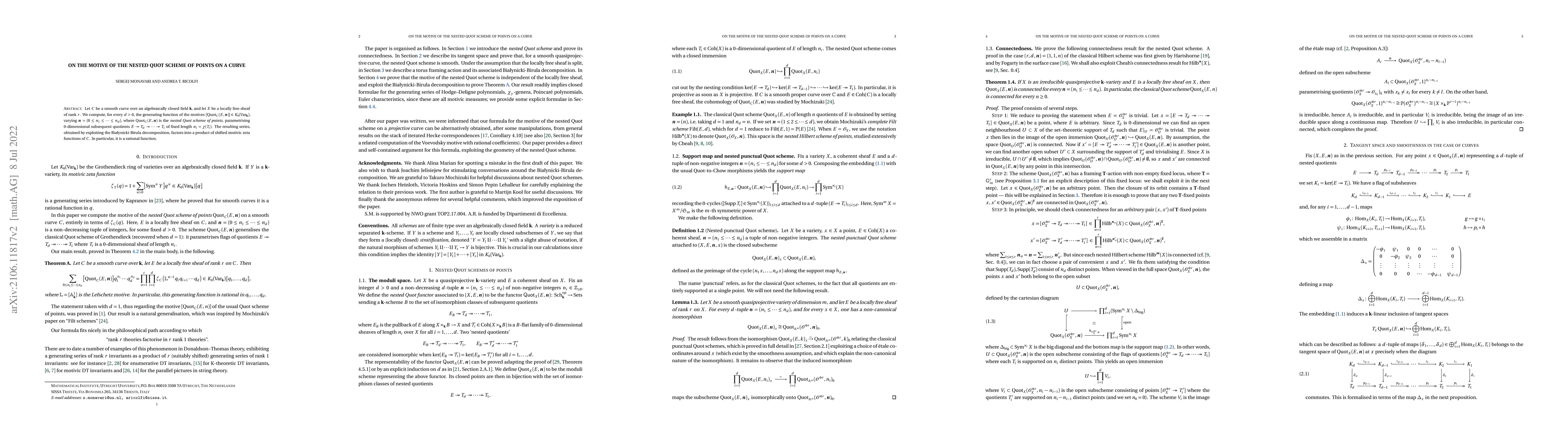 Thumbnail for On the motive of the nested Quot scheme of points on a curve