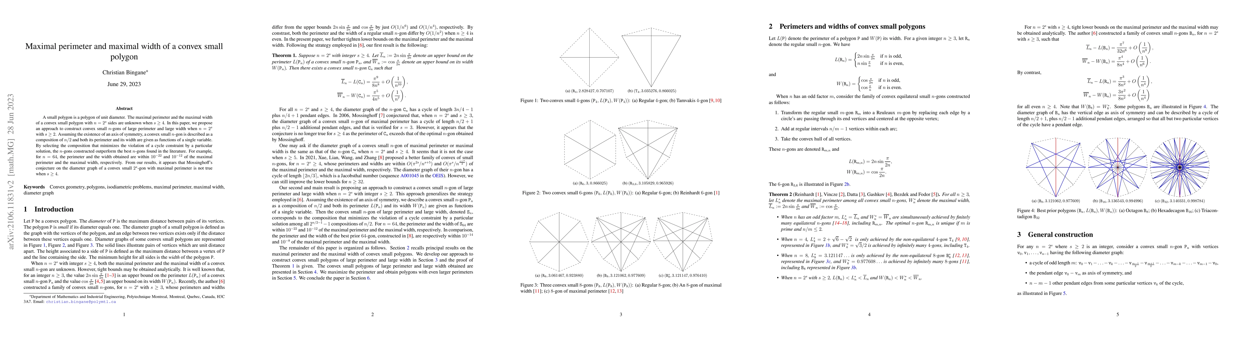Thumbnail for Maximal perimeter and maximal width of a convex small polygon