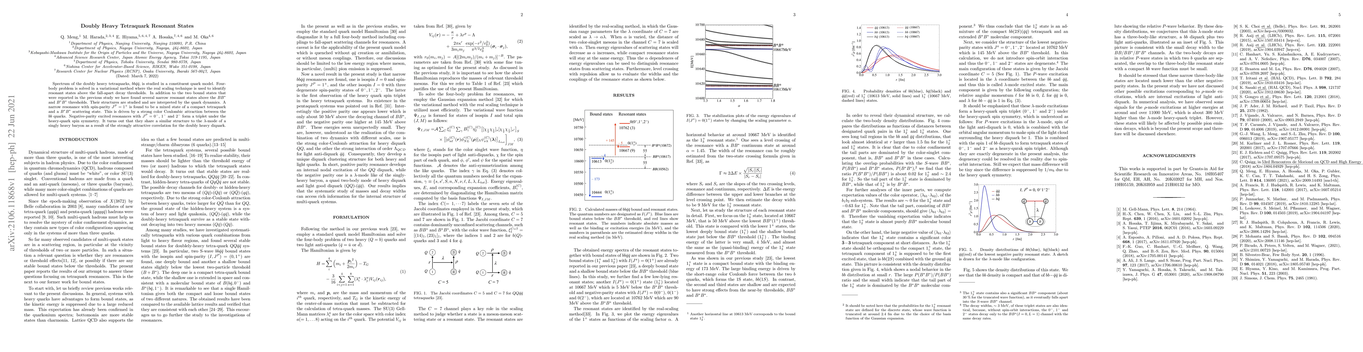 Thumbnail for Doubly Heavy Tetraquark Resonant States