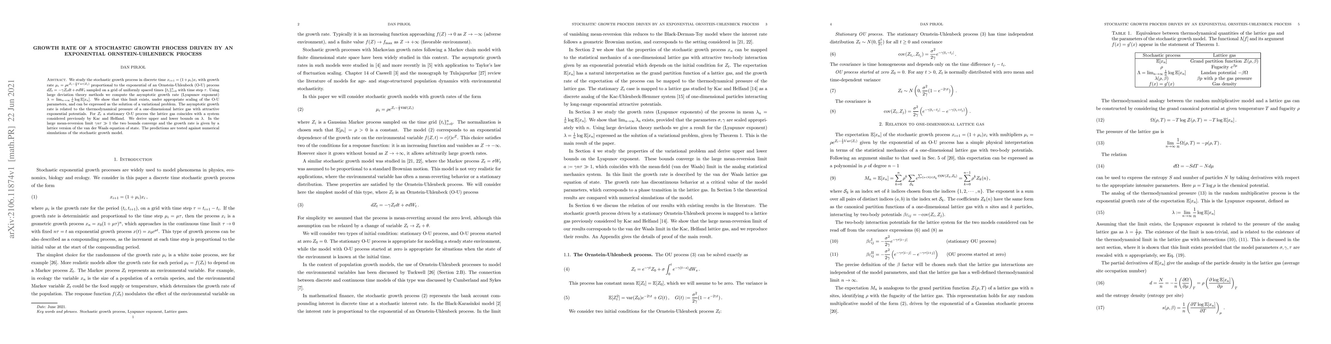 Thumbnail for Growth rate of a stochastic growth process driven by an exponential
  Ornstein-Uhlenbeck process