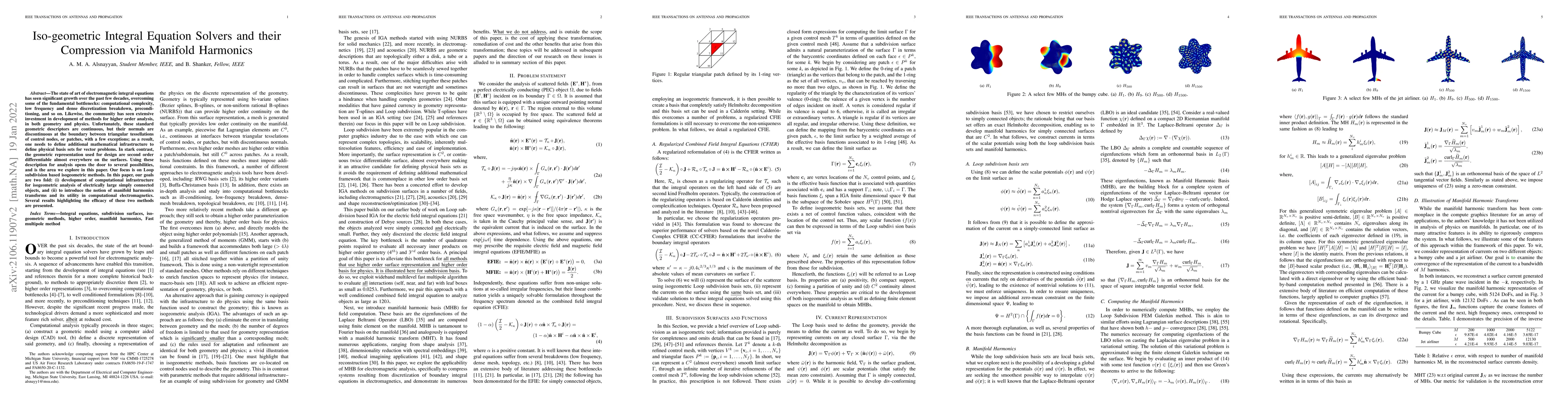 Thumbnail for Iso-geometric Integral Equation Solvers and their Compression via
  Manifold Harmonics