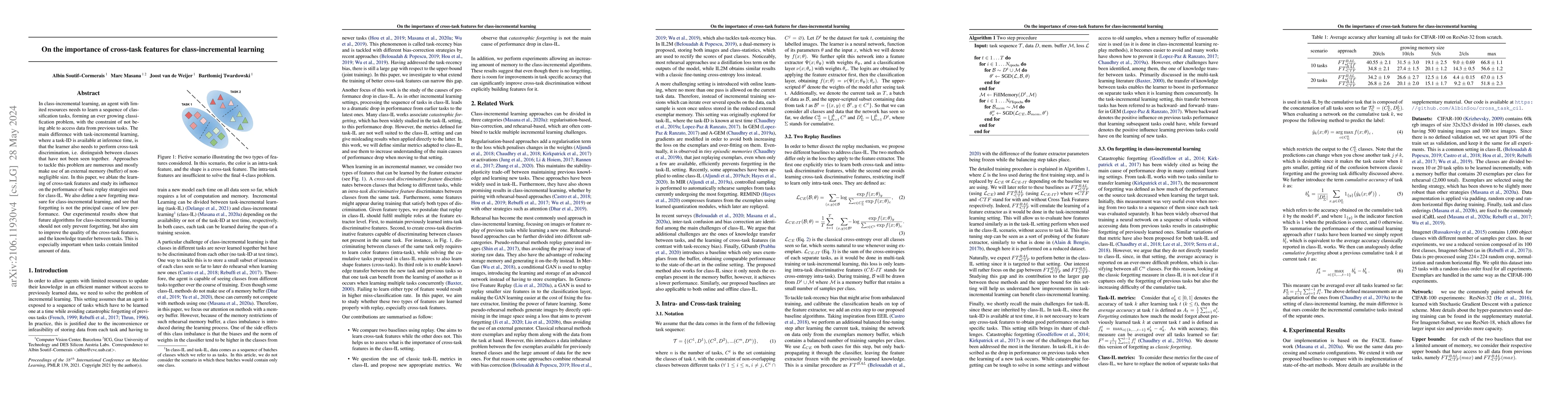 Thumbnail for On the importance of cross-task features for class-incremental learning