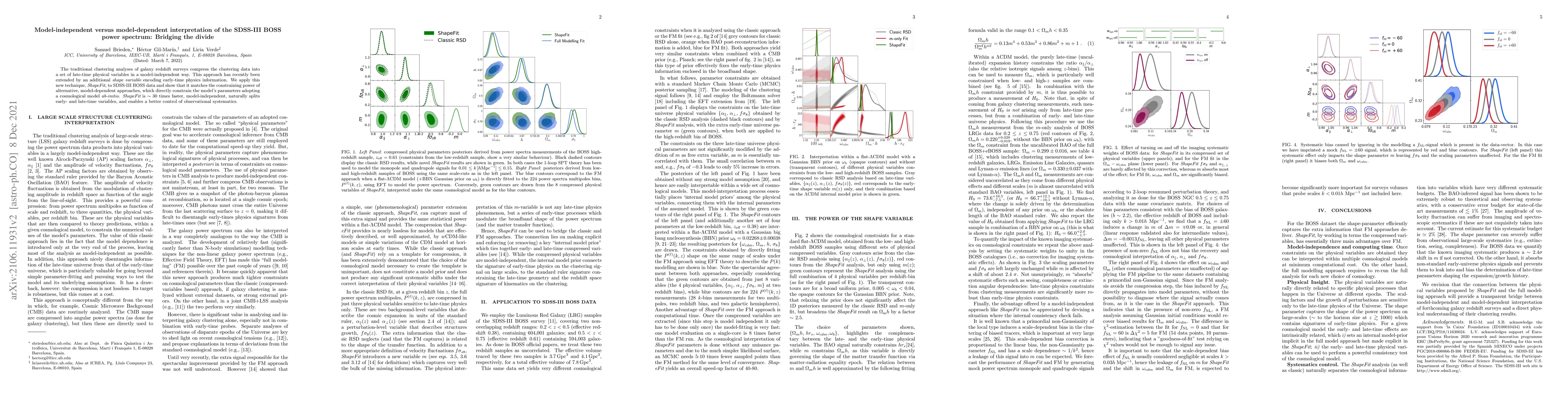Thumbnail for Model-independent versus model-dependent interpretation of the SDSS-III
  BOSS power spectrum: Bridging the divide