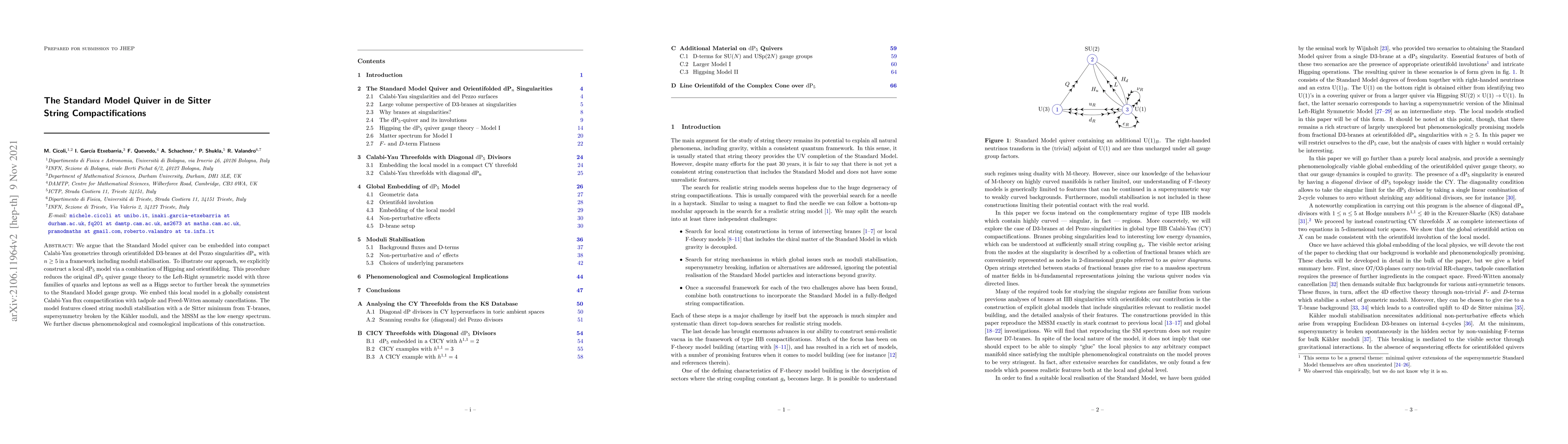 Thumbnail for The Standard Model Quiver in de Sitter String Compactifications