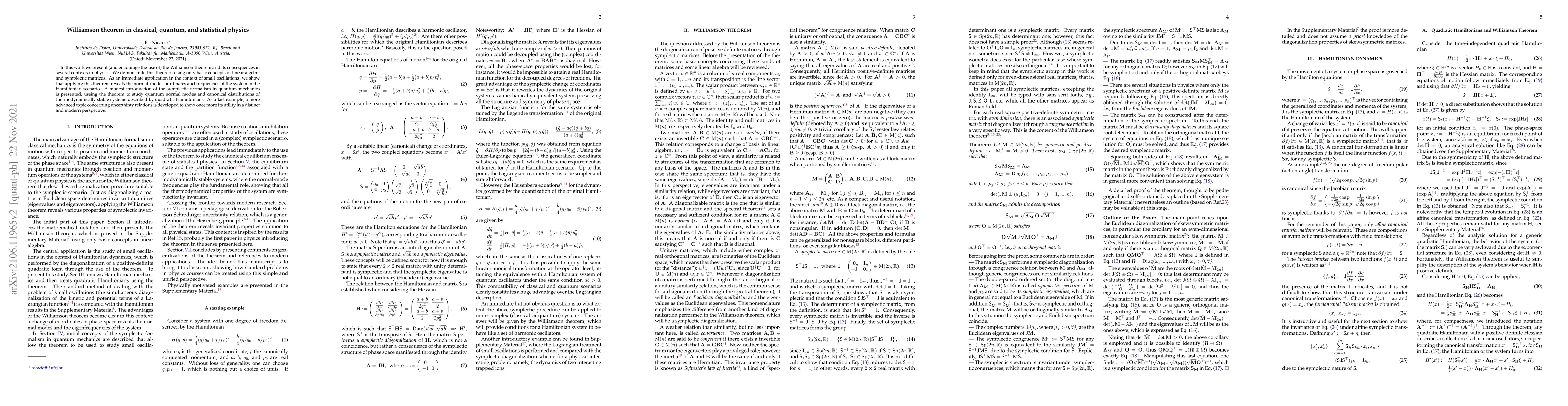 Thumbnail for Williamson theorem in classical, quantum, and statistical physics