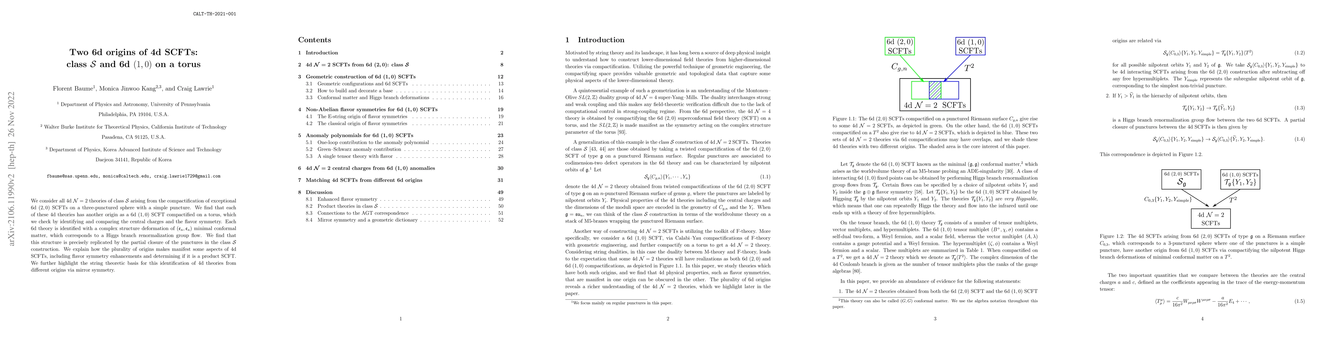 Thumbnail for Two 6d origins of 4d SCFTs: class $\mathcal{S}$ and 6d (1,0) on a torus