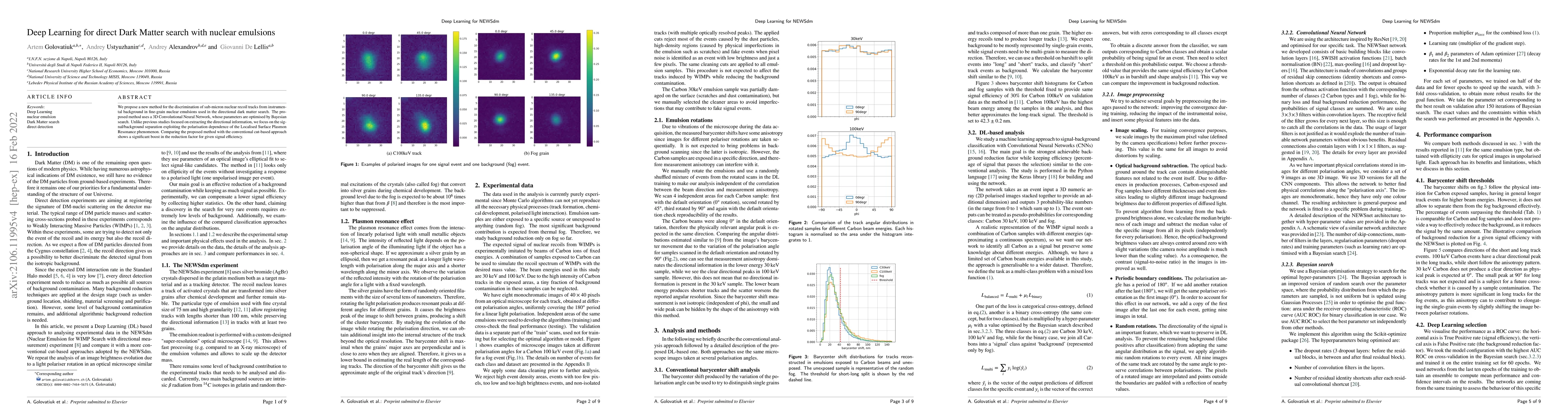 Thumbnail for Deep Learning for direct Dark Matter search with nuclear emulsions