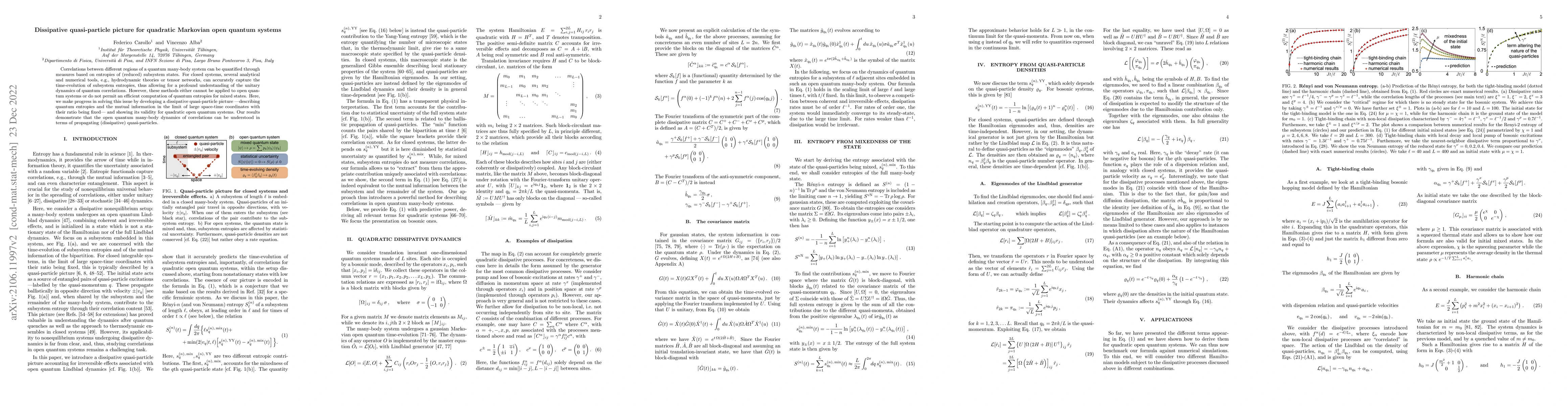 Thumbnail for Dissipative quasi-particle picture for quadratic Markovian open quantum
  systems