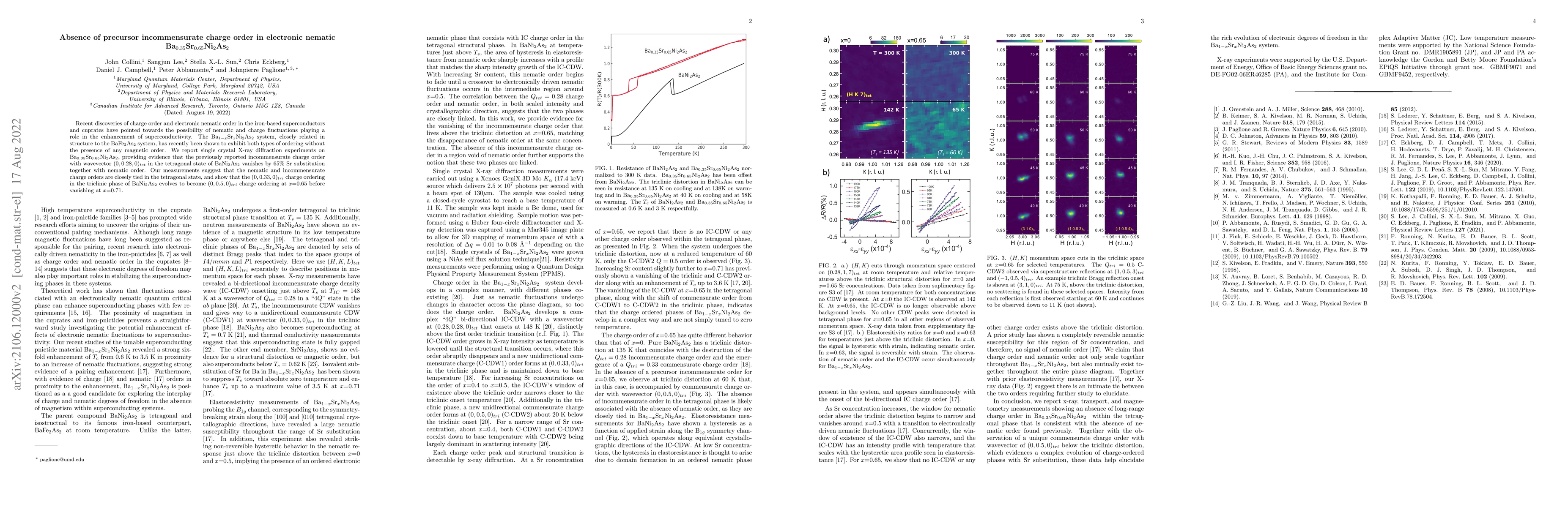 Thumbnail for Absence of precursor incommensurate charge order in electronic nematic
  Ba0.35Sr0.65Ni2As2