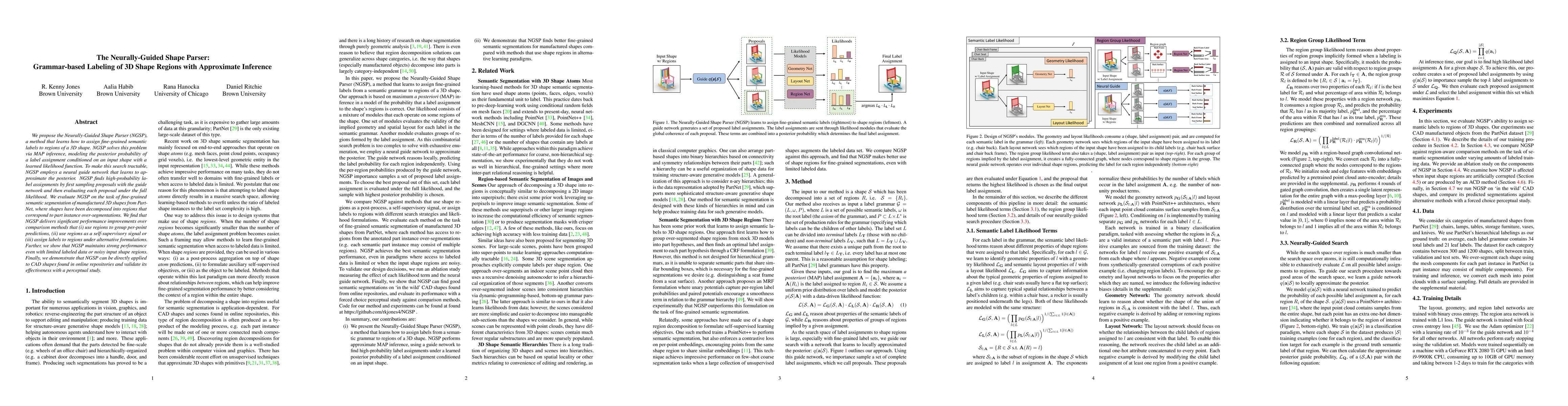 Thumbnail for The Neurally-Guided Shape Parser: Grammar-based Labeling of 3D Shape
  Regions with Approximate Inference