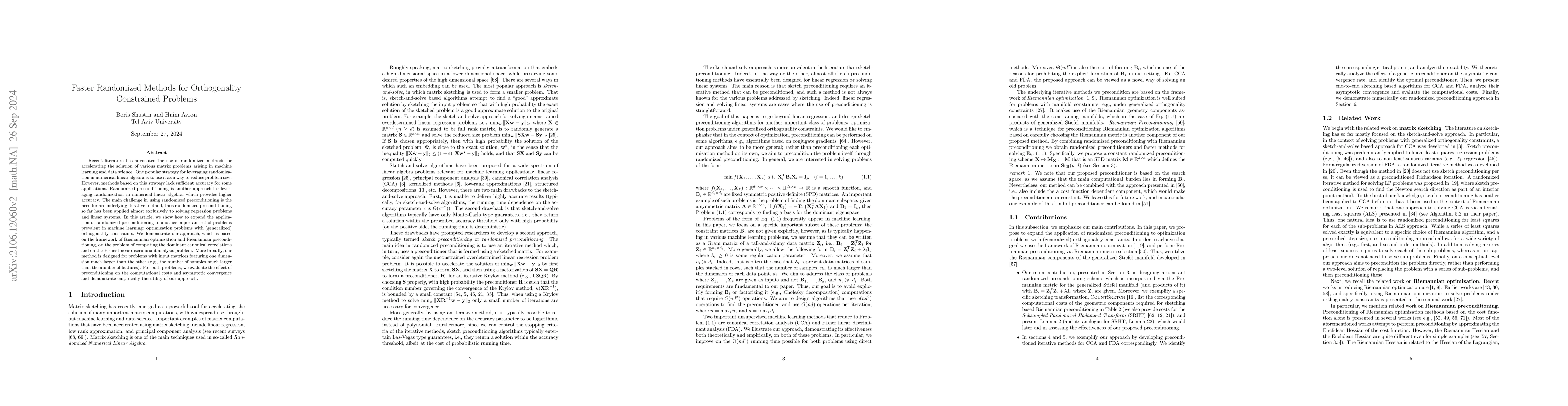 Thumbnail for Faster Randomized Methods for Orthogonality Constrained Problems
