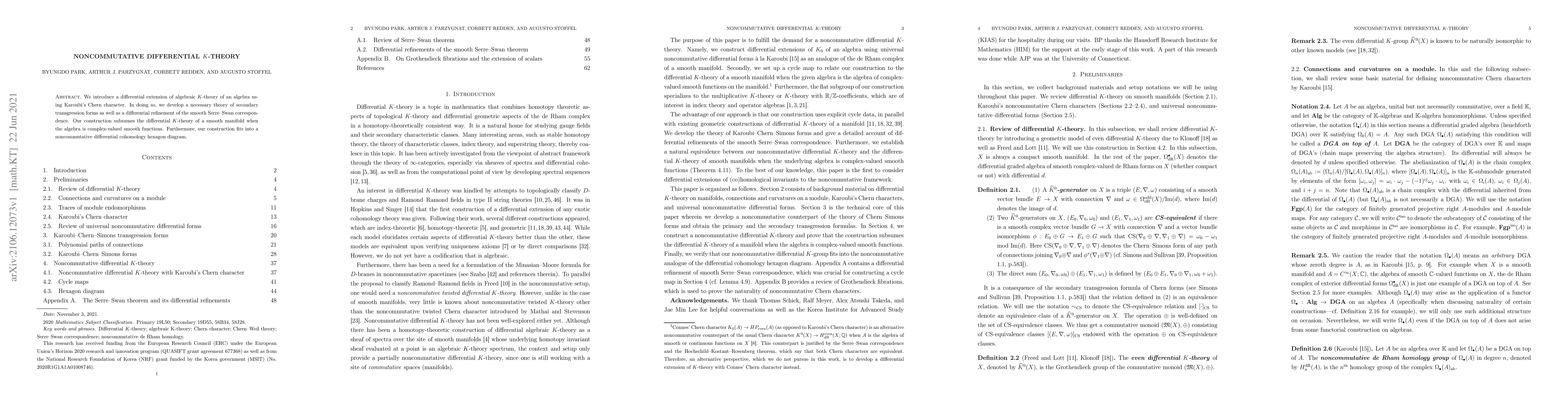 Thumbnail for Noncommutative Differential K-theory