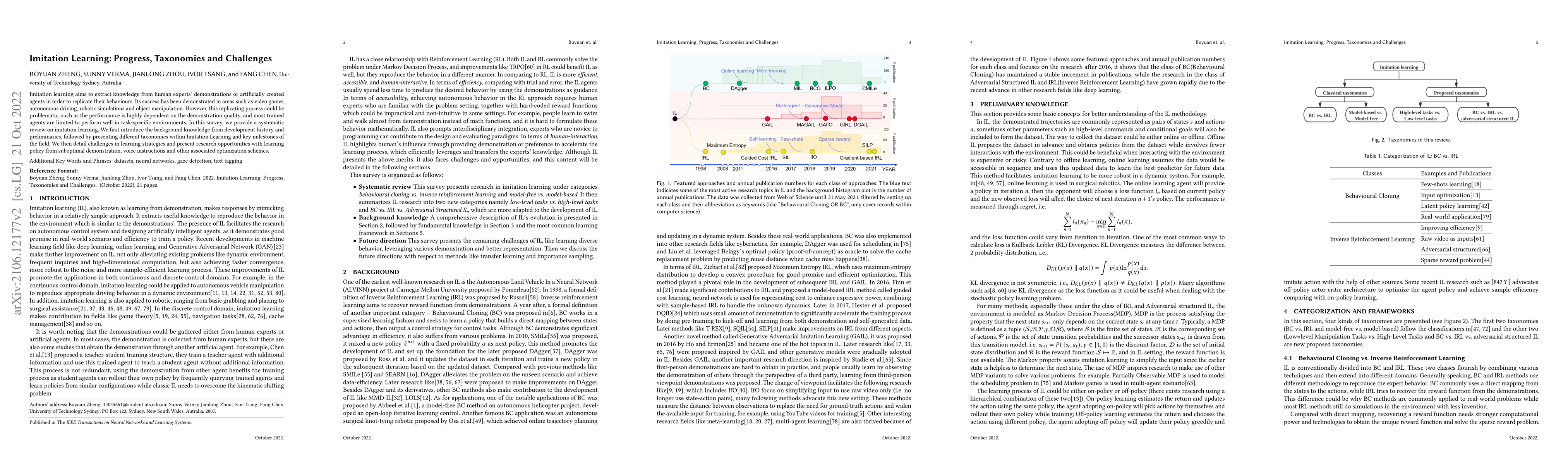 Thumbnail for Imitation Learning: Progress, Taxonomies and Challenges
