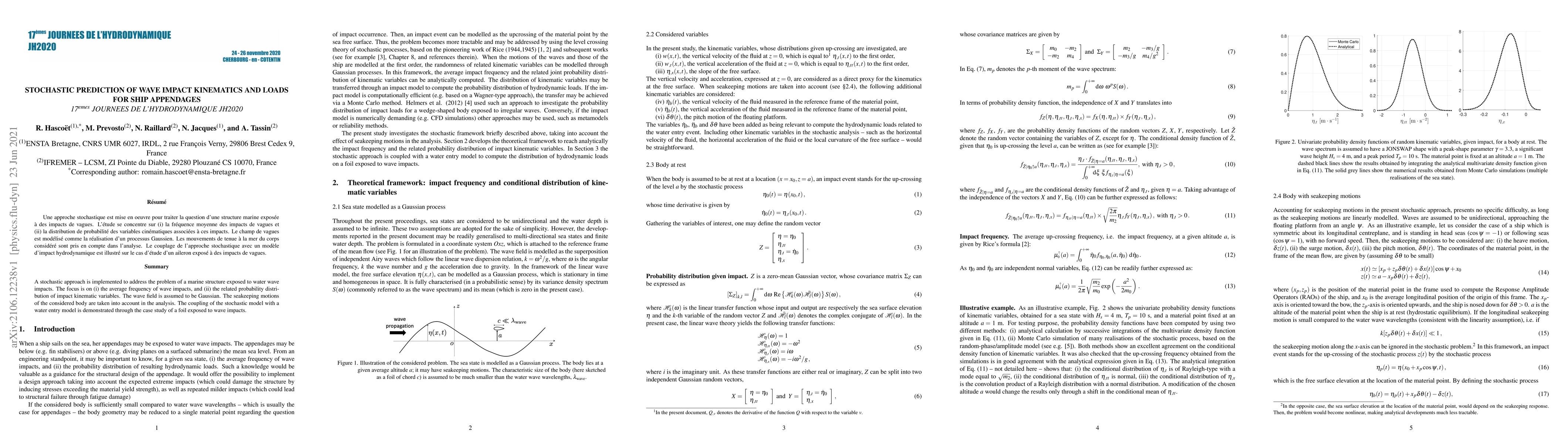 Thumbnail for Stochastic prediction of wave impact kinematics and loads for ship
  appendages
