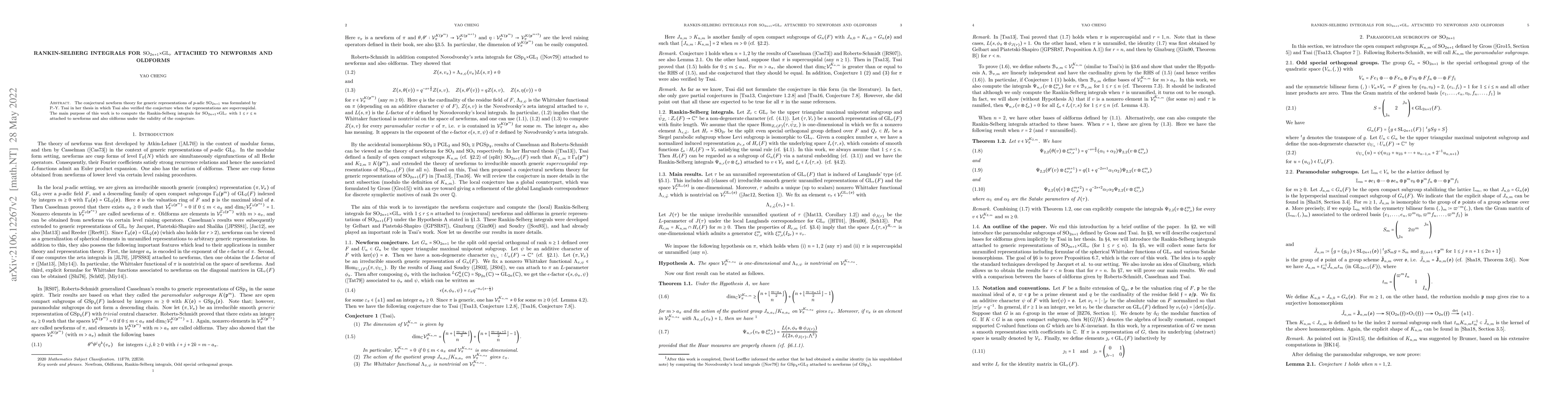 Thumbnail for Rankin-Selberg integrals for ${\rm SO}_{2n+1}\times{\rm GL}_r$ attached
  to Newforms and Oldforms