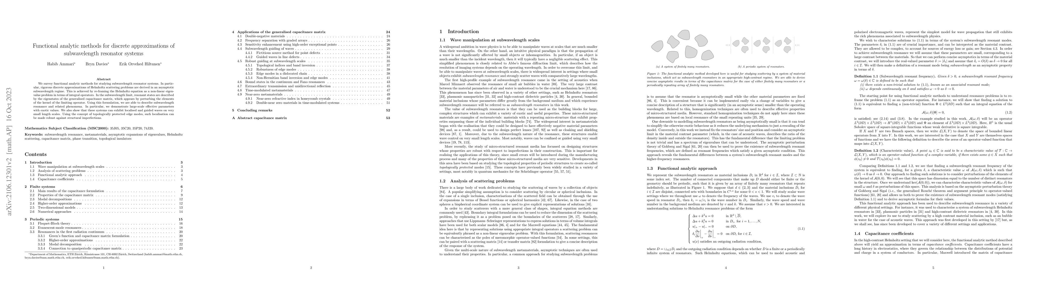 Thumbnail for Functional analytic methods for discrete approximations of subwavelength
  resonator systems