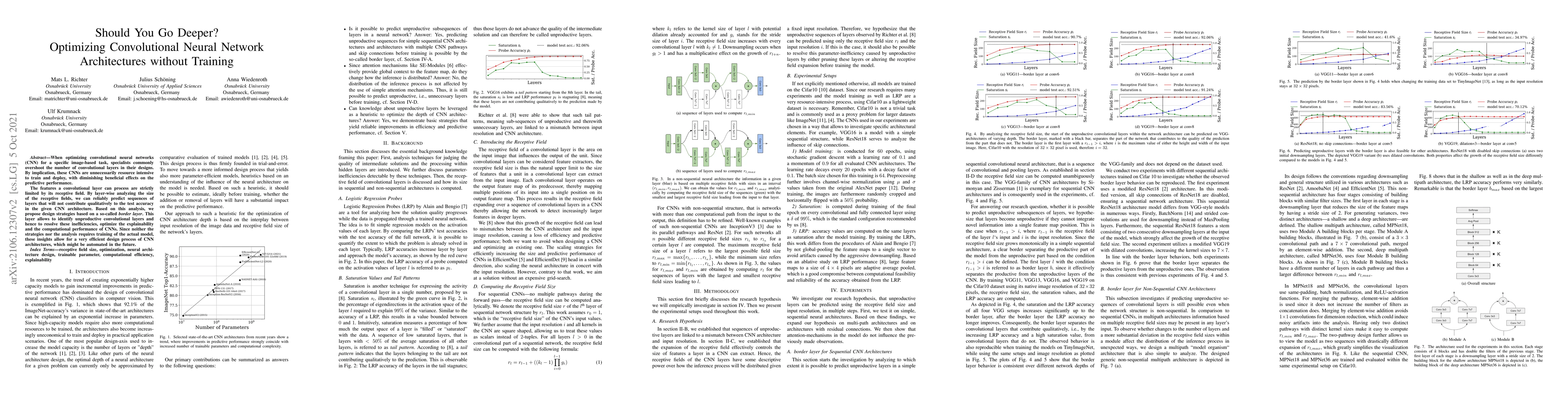 Thumbnail for Should You Go Deeper? Optimizing Convolutional Neural Network
  Architectures without Training by Receptive Field Analysis