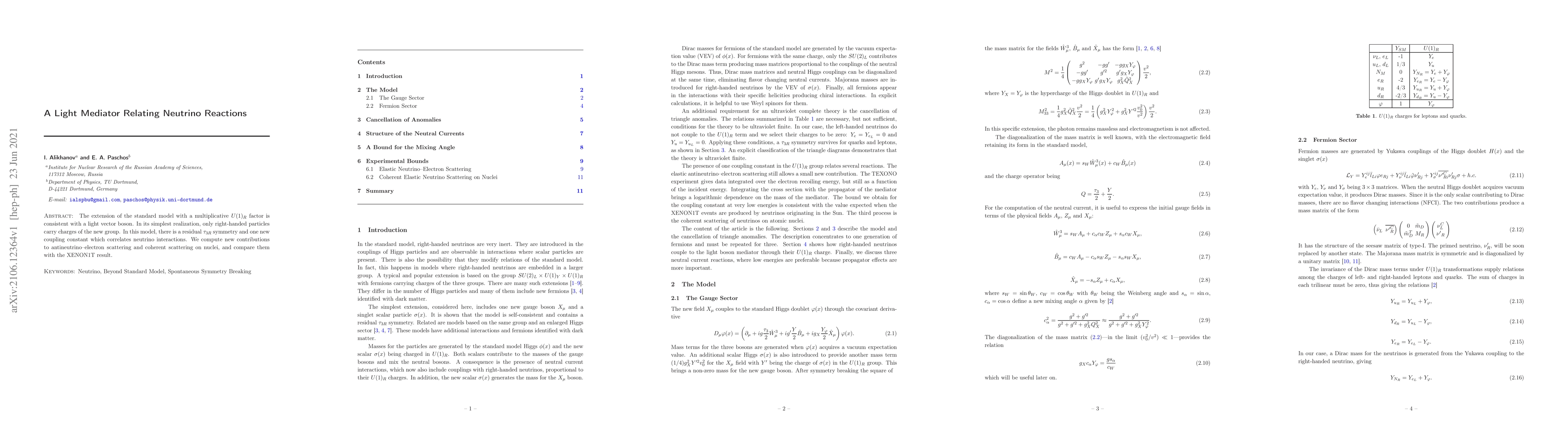 Thumbnail for A Light Mediator Relating Neutrino Reactions