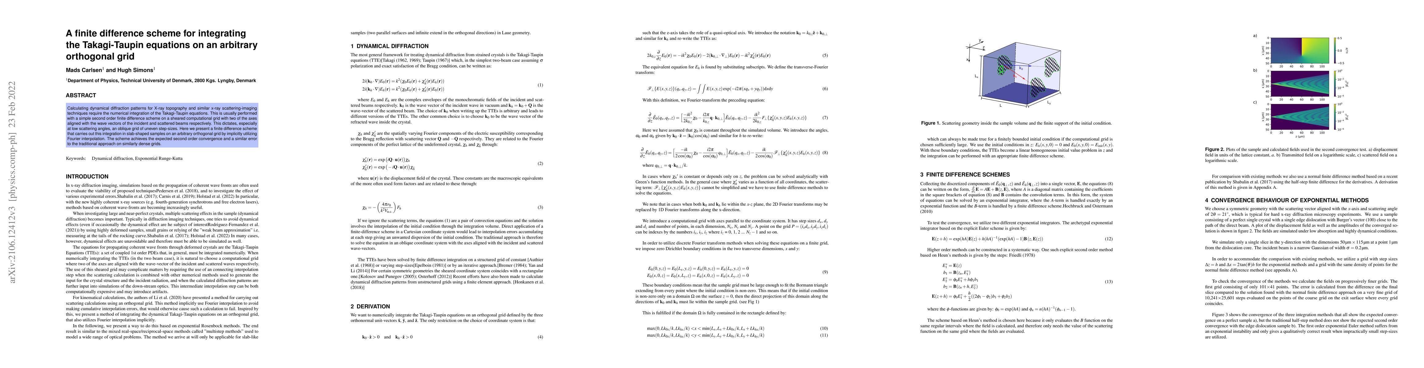 Thumbnail for A finite difference scheme for integrating the Takagi-Taupin equations
  on an arbitrary orthogonal grid