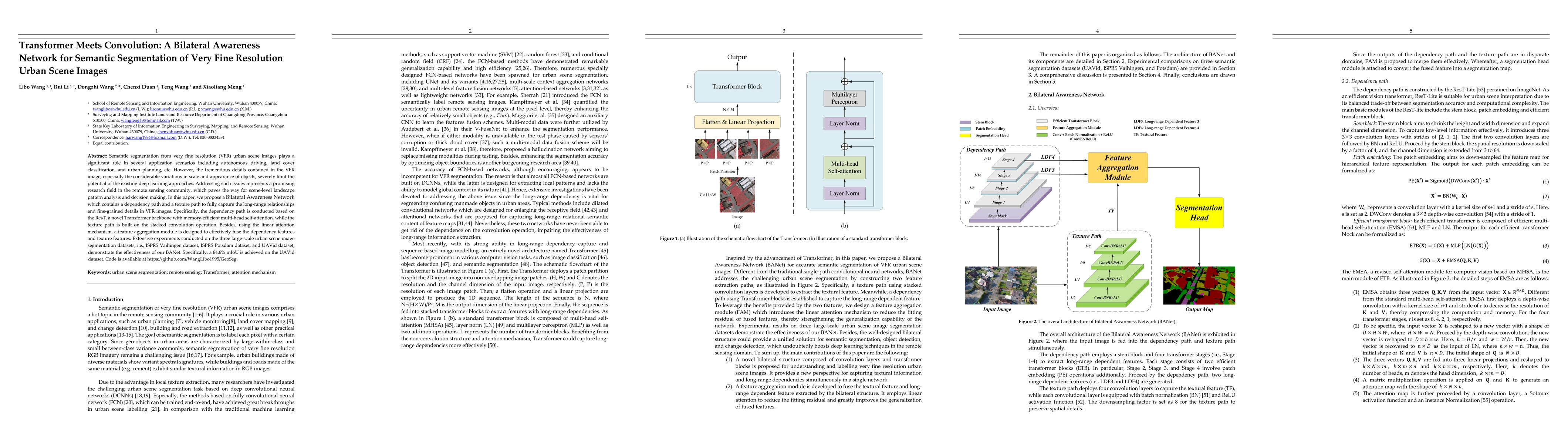 Thumbnail for Transformer Meets Convolution: A Bilateral Awareness Network for
  Semantic Segmentation of Very Fine Resolution Urban Scene Images