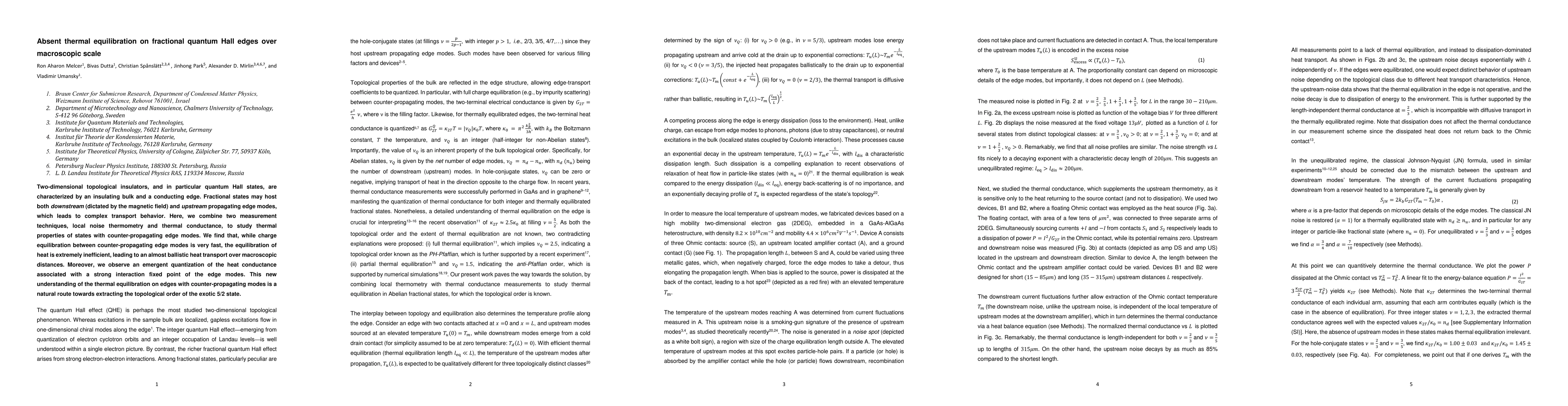 Thumbnail for Absent thermal equilibration on fractional quantum Hall edges over
  macroscopic scale