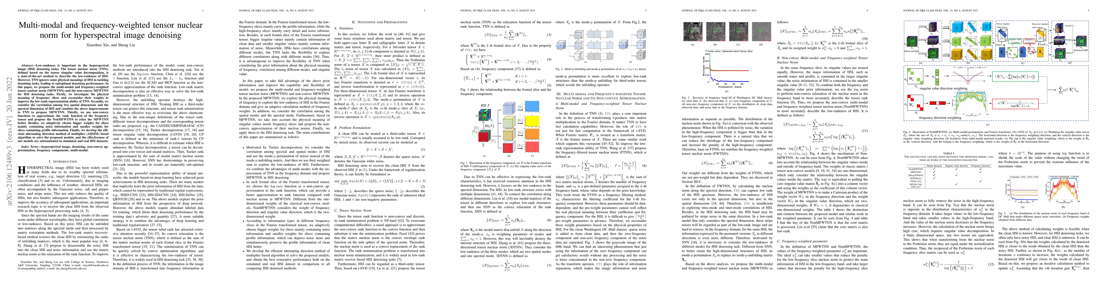 Thumbnail for Multi-modal and frequency-weighted tensor nuclear norm for hyperspectral
  image denoising