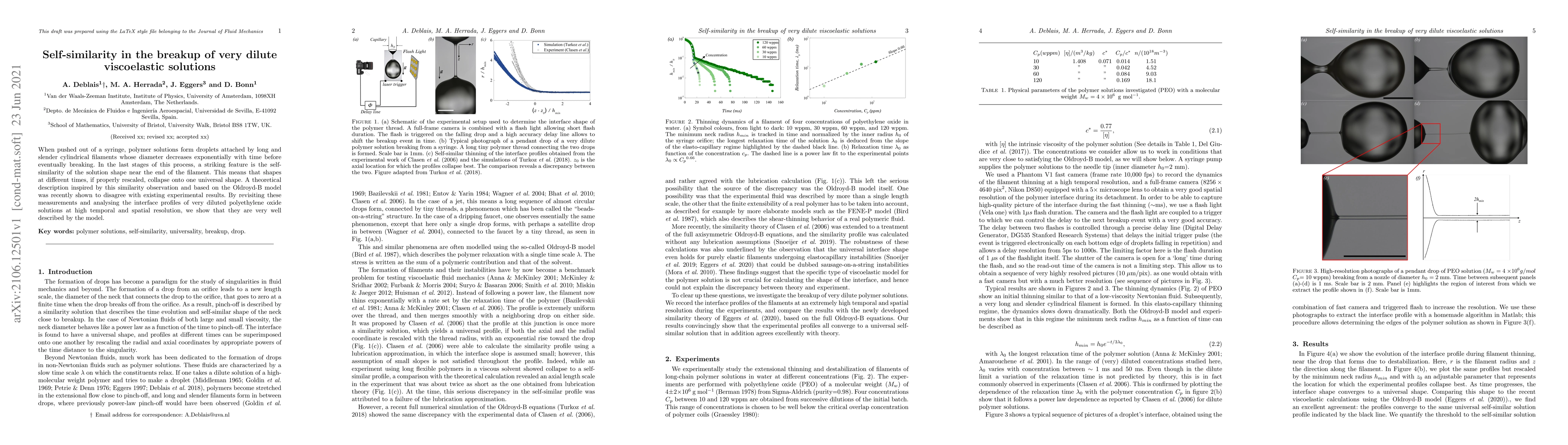 Thumbnail for Self-similarity in the breakup of very dilute viscoelastic solutions