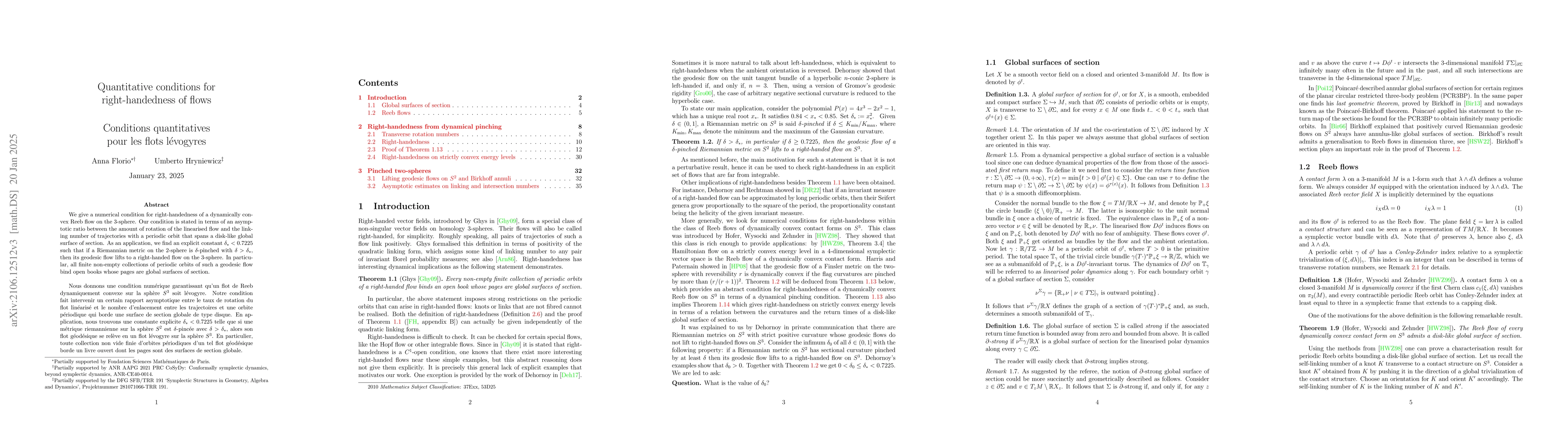 Thumbnail for Quantitative conditions for right-handedness of flows