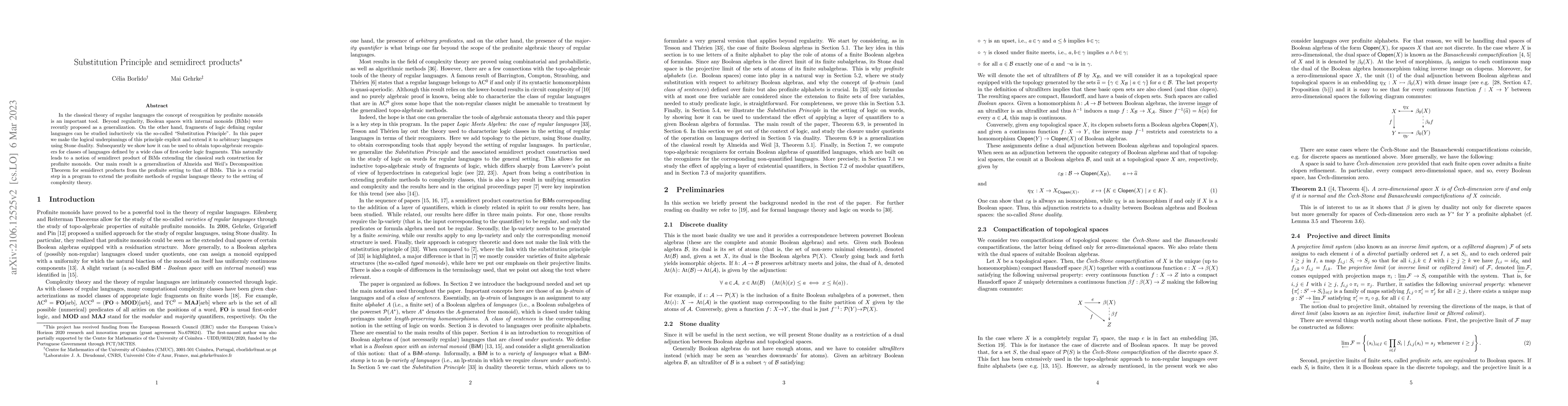 Thumbnail for Substitution Principle and semidirect products