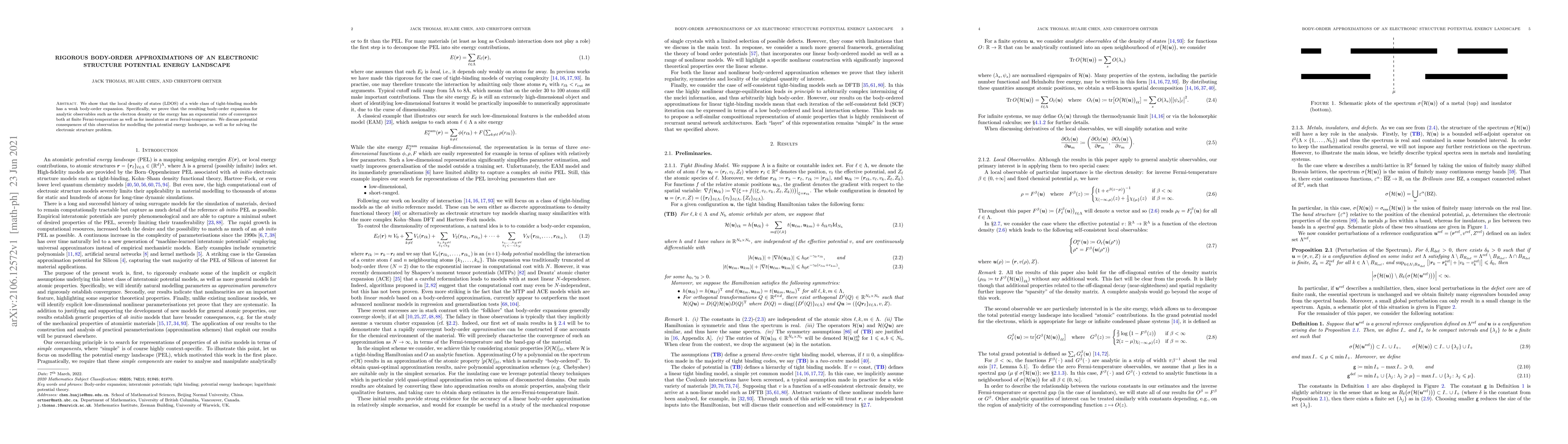 Thumbnail for Rigorous body-order approximations of an electronic structure potential
  energy landscape