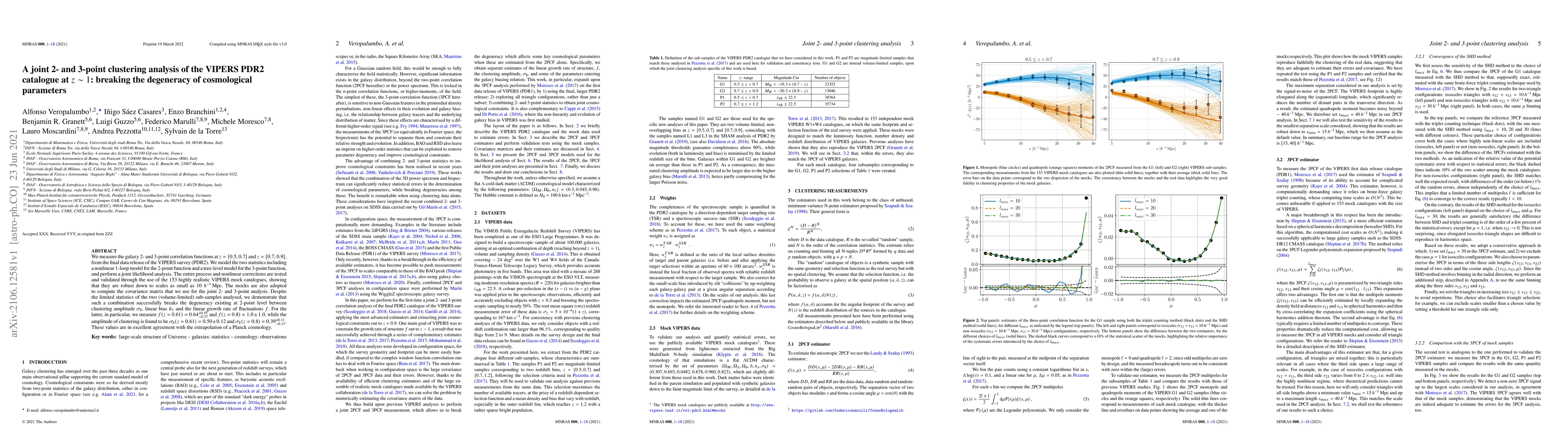 Thumbnail for A joint 2- and 3-point clustering analysis of the VIPERS PDR2 catalogue
  at z~1: breaking the degeneracy of cosmological parameters