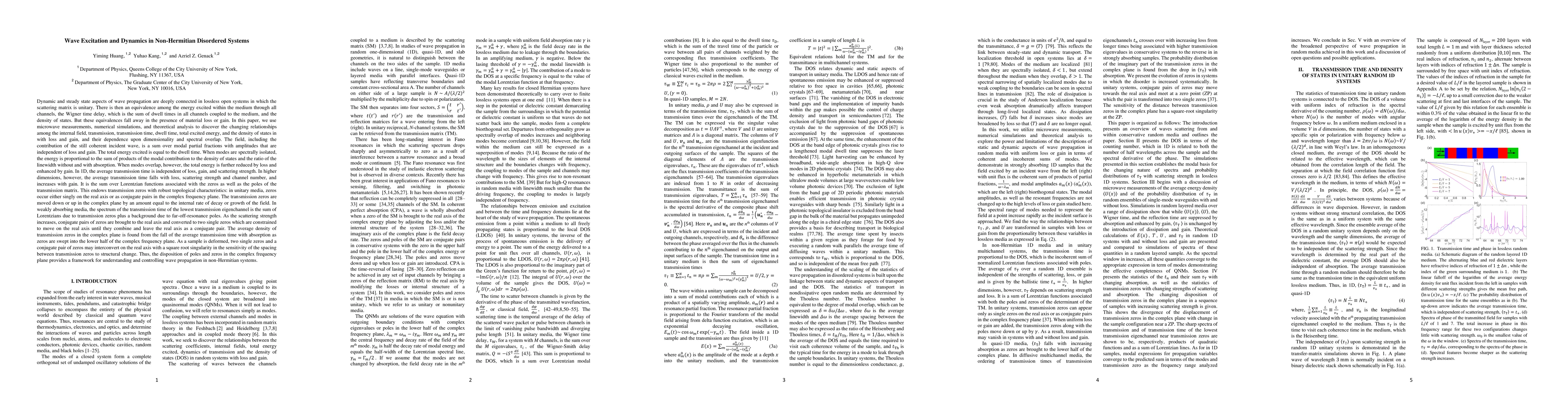 Thumbnail for Wave Excitation and Dynamics in Non-Hermitian Disordered Systems