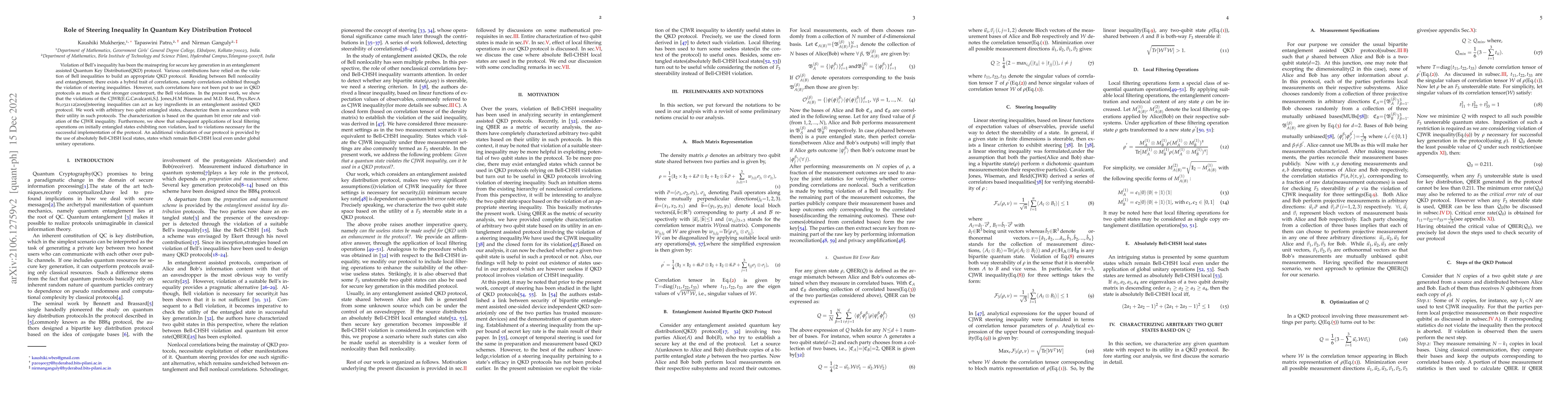 Thumbnail for Role of Steering Inequality In Quantum Key Distribution Protocol