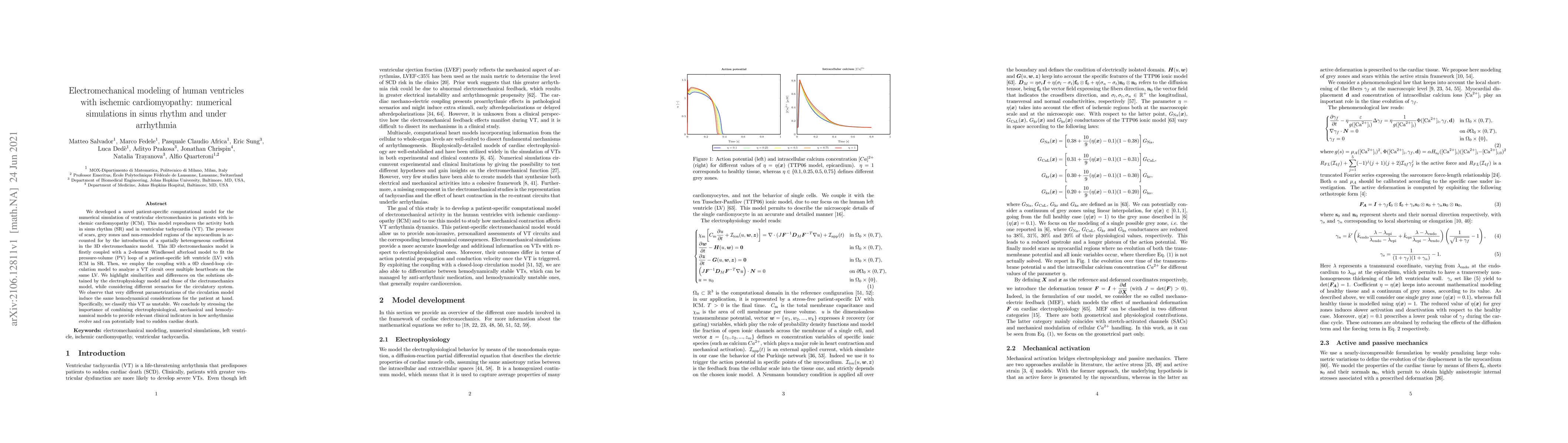 Thumbnail for Electromechanical modeling of human ventricles with ischemic
  cardiomyopathy: numerical simulations in sinus rhythm and under arrhythmia