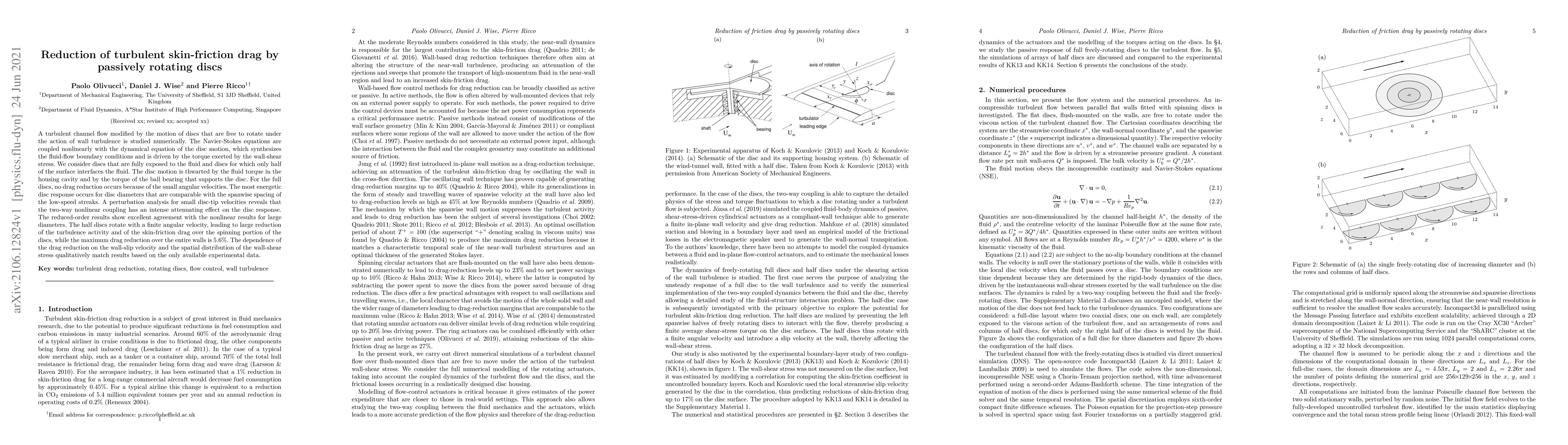 Thumbnail for Reduction of turbulent skin-friction drag by passively rotating discs