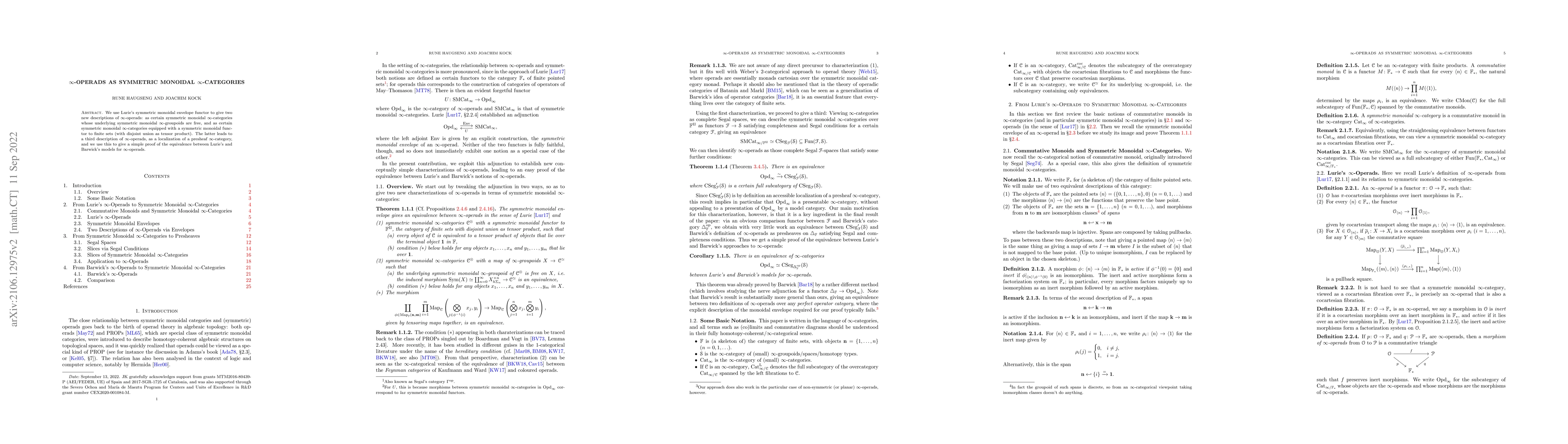 Thumbnail for $\infty$-operads as symmetric monoidal $\infty$-categories