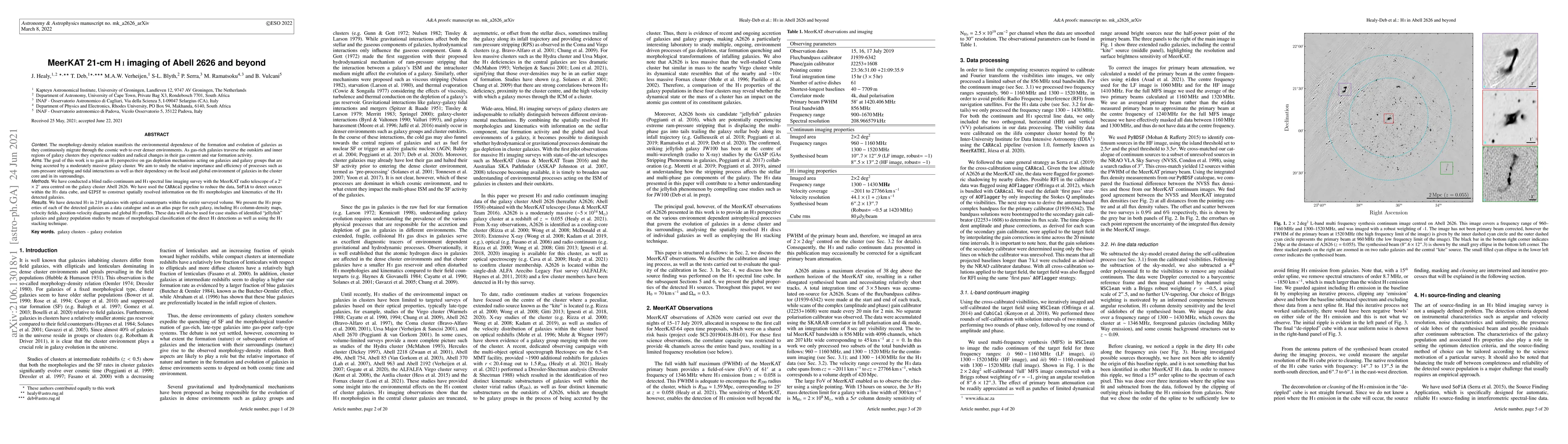 Thumbnail for MeerKAT 21-cm HI imaging of Abell 2626 and beyond
