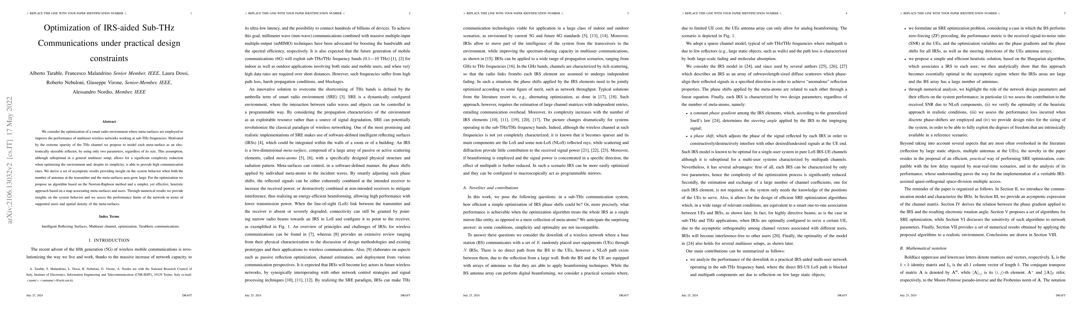 Thumbnail for Optimization of IRS-aided Sub-THz Communications under practical design
  constraints