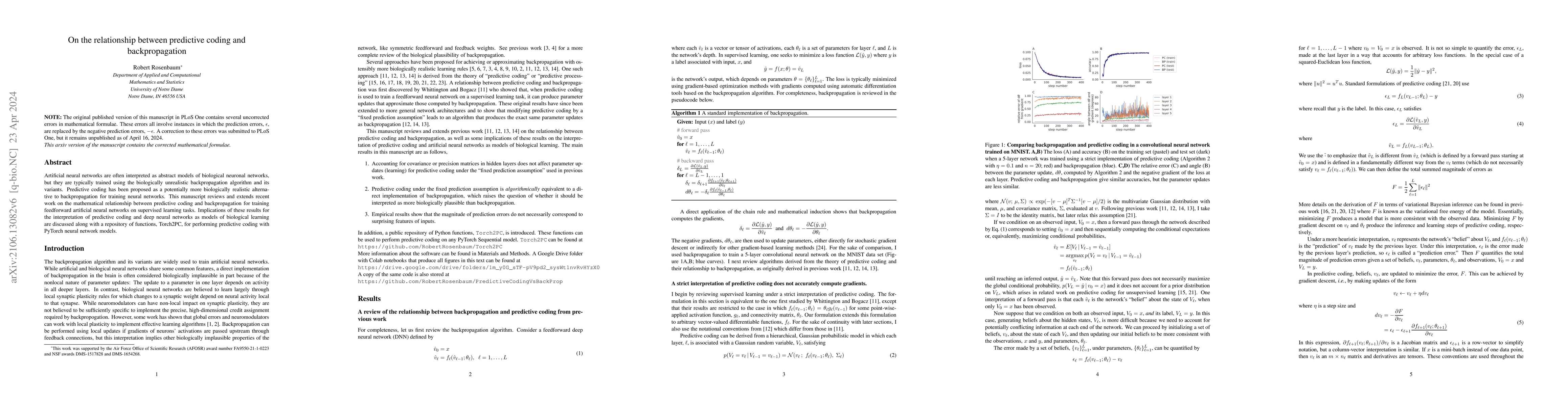 Thumbnail for On the relationship between predictive coding and backpropagation