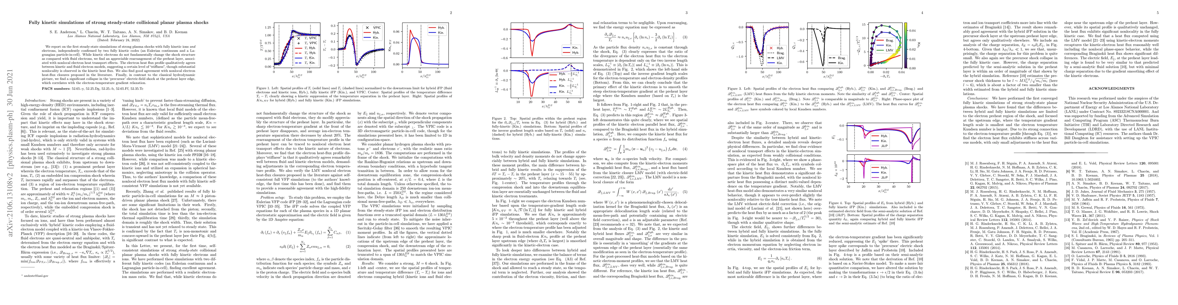 Thumbnail for Fully kinetic simulations of strong steady-state collisional planar
  plasma shocks