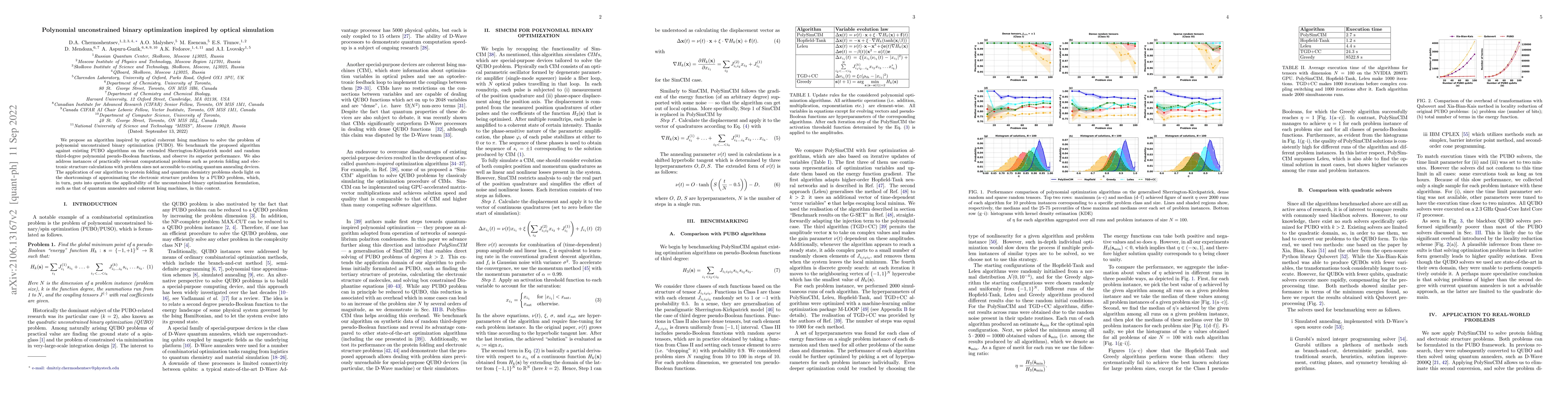 Thumbnail for Polynomial unconstrained binary optimisation inspired by optical
  simulation